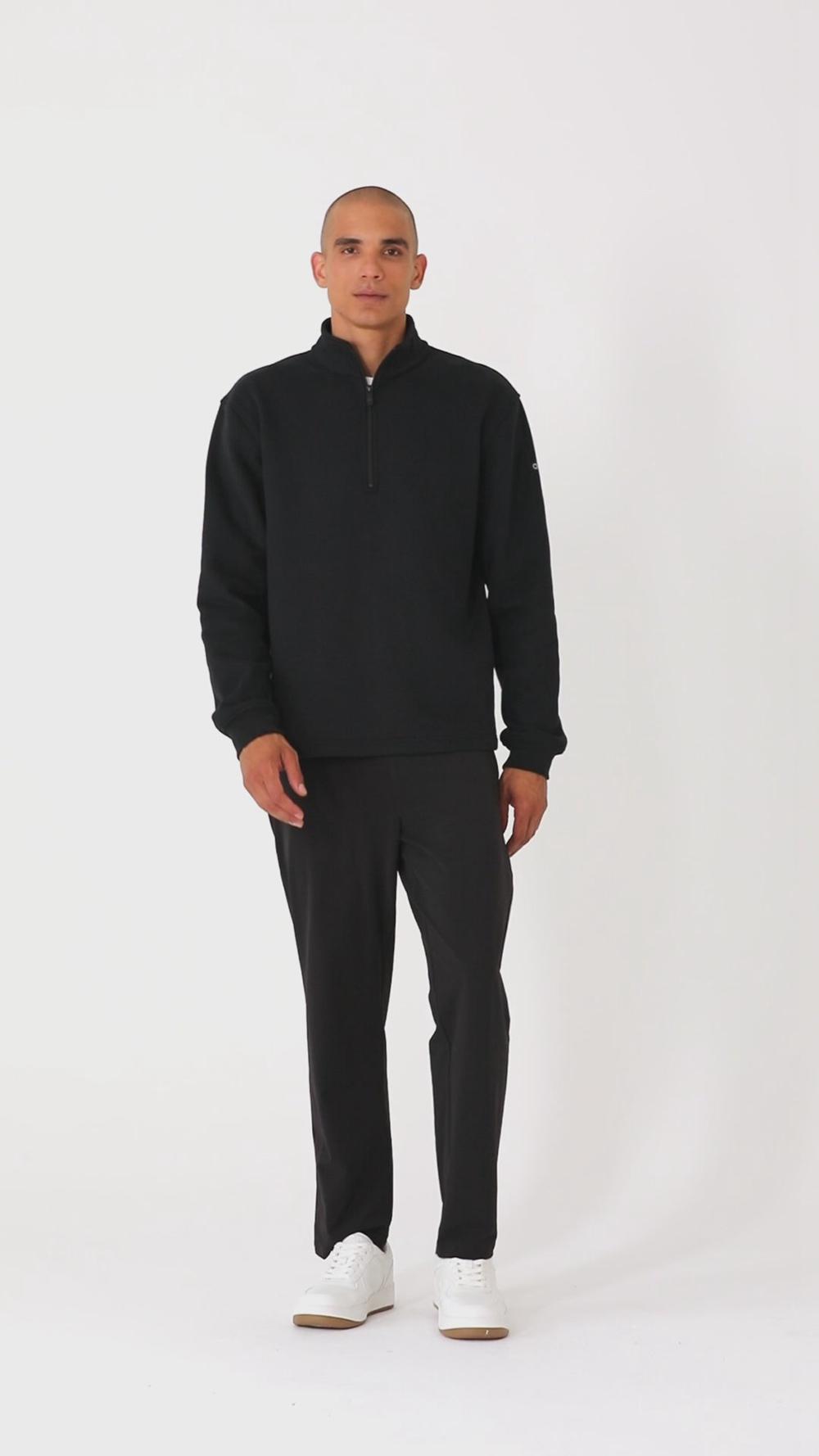 Alo Yoga Renown Heavy Weight 1/4 Zip Miesten Huppari Mustat | Suomi  5179-WCXVR