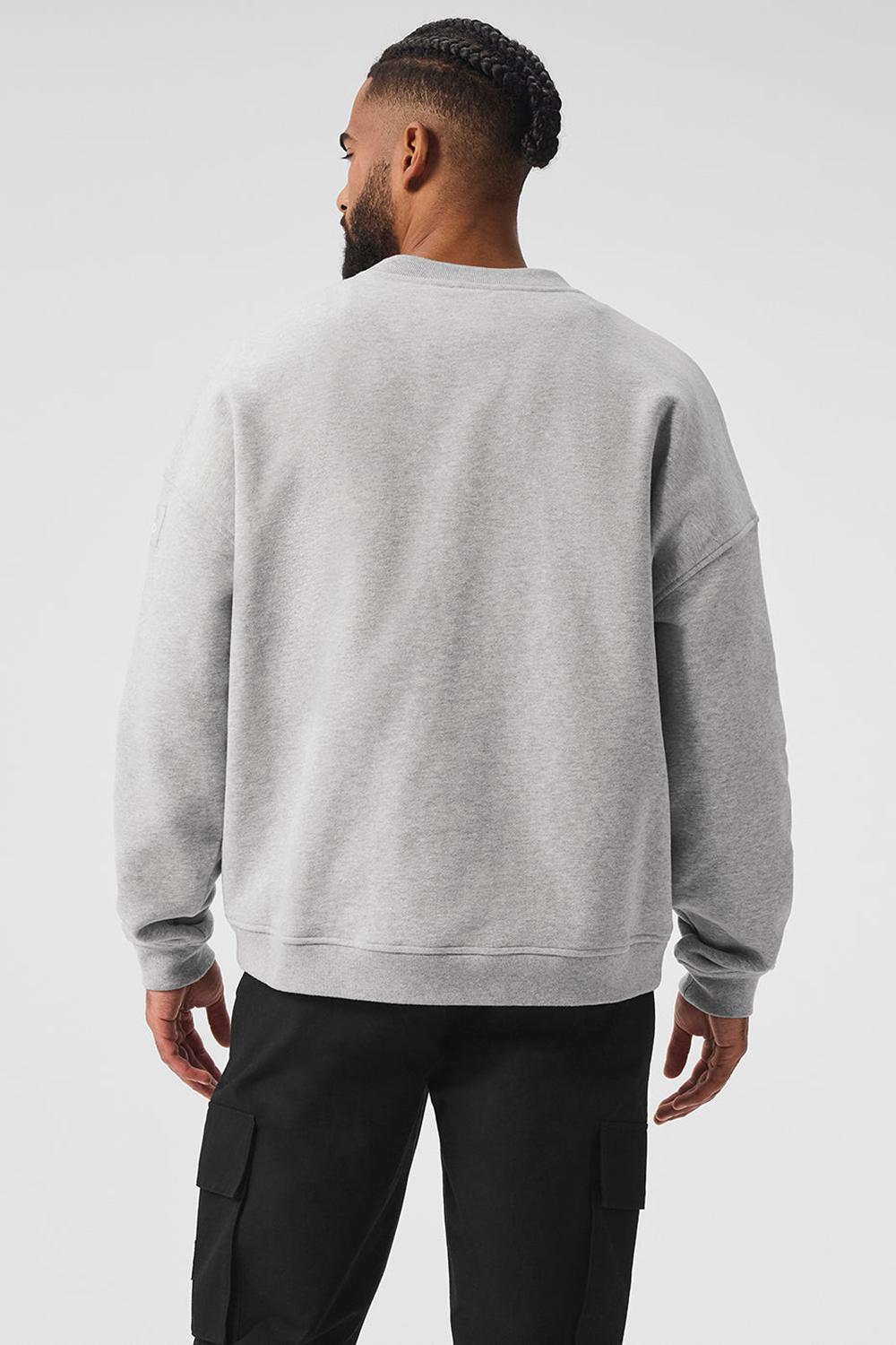 Alo Yoga Renown Heavy Weight Crew Neck Miesten Villapusero Harmaat | Suomi  0123-HAWLI
