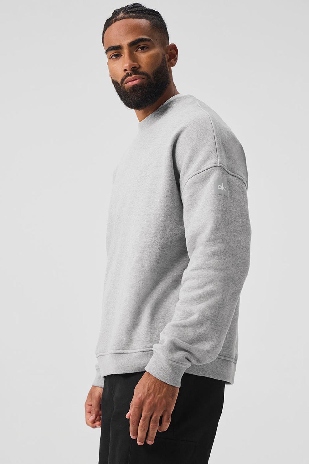 Alo Yoga Renown Heavy Weight Crew Neck Miesten Villapusero Harmaat | Suomi  0123-HAWLI