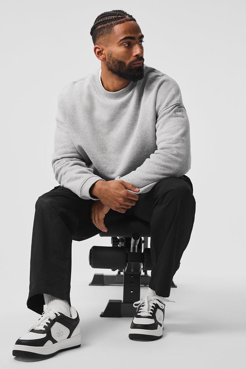 Alo Yoga Renown Heavy Weight Crew Neck Miesten Villapusero Harmaat | Suomi  0123-HAWLI