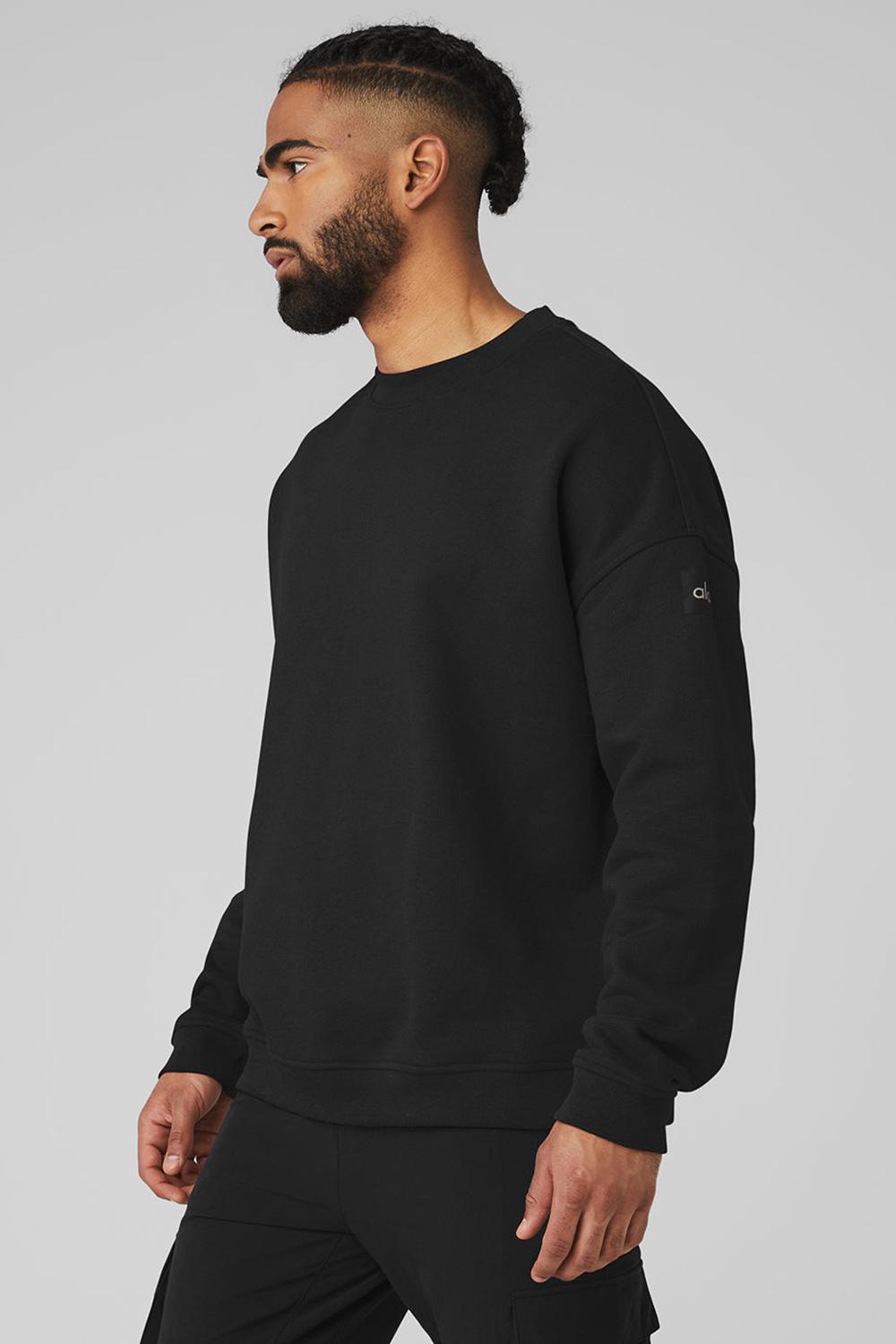 Alo Yoga Renown Heavy Weight Crew Neck Miesten Villapusero Mustat | Suomi  0583-ZMWJC
