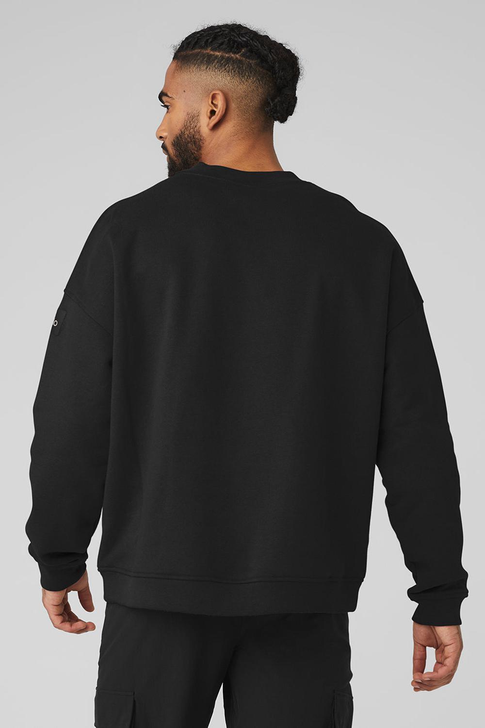 Alo Yoga Renown Heavy Weight Crew Neck Miesten Villapusero Mustat | Suomi  0583-ZMWJC