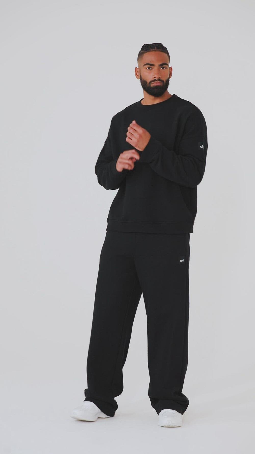 Alo Yoga Renown Heavy Weight Crew Neck Miesten Villapusero Mustat | Suomi  0583-ZMWJC