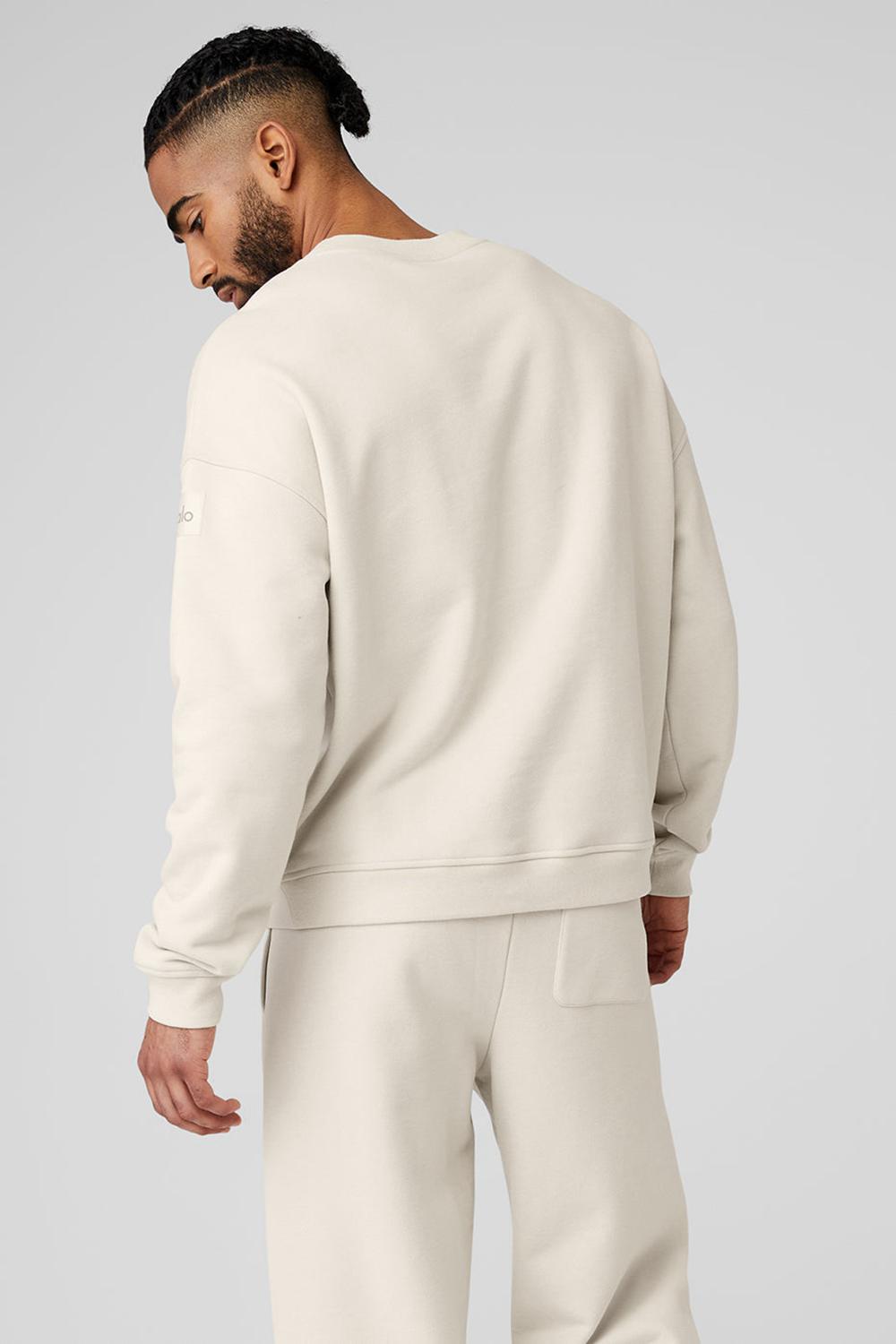 Alo Yoga Renown Heavy Weight Crew Neck Miesten Villapusero Bone | Suomi  7025-YUKXE
