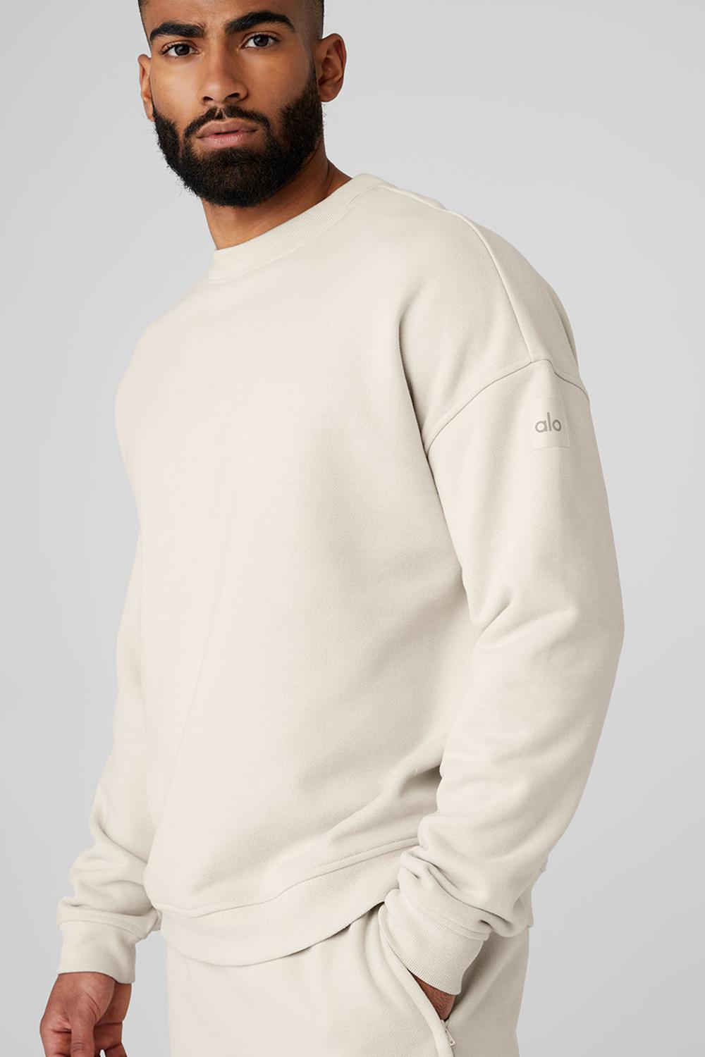 Alo Yoga Renown Heavy Weight Crew Neck Miesten Villapusero Bone | Suomi  7025-YUKXE