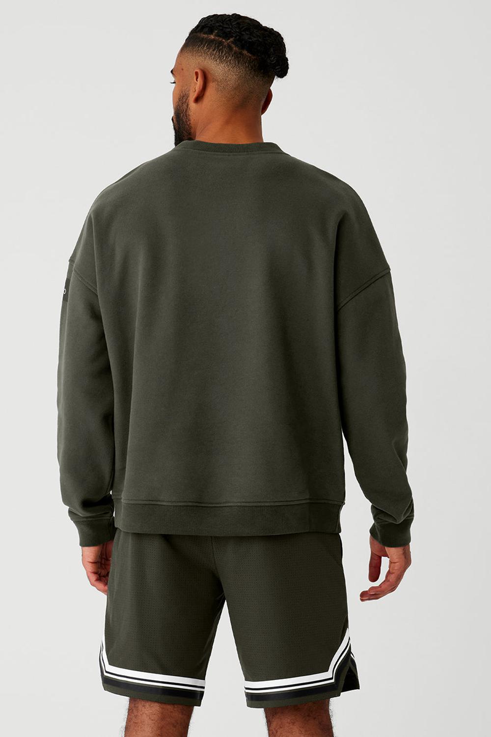 Alo Yoga Renown Heavy Weight Crew Neck Miesten Villapusero Vihreä | Suomi  2045-UOKVP