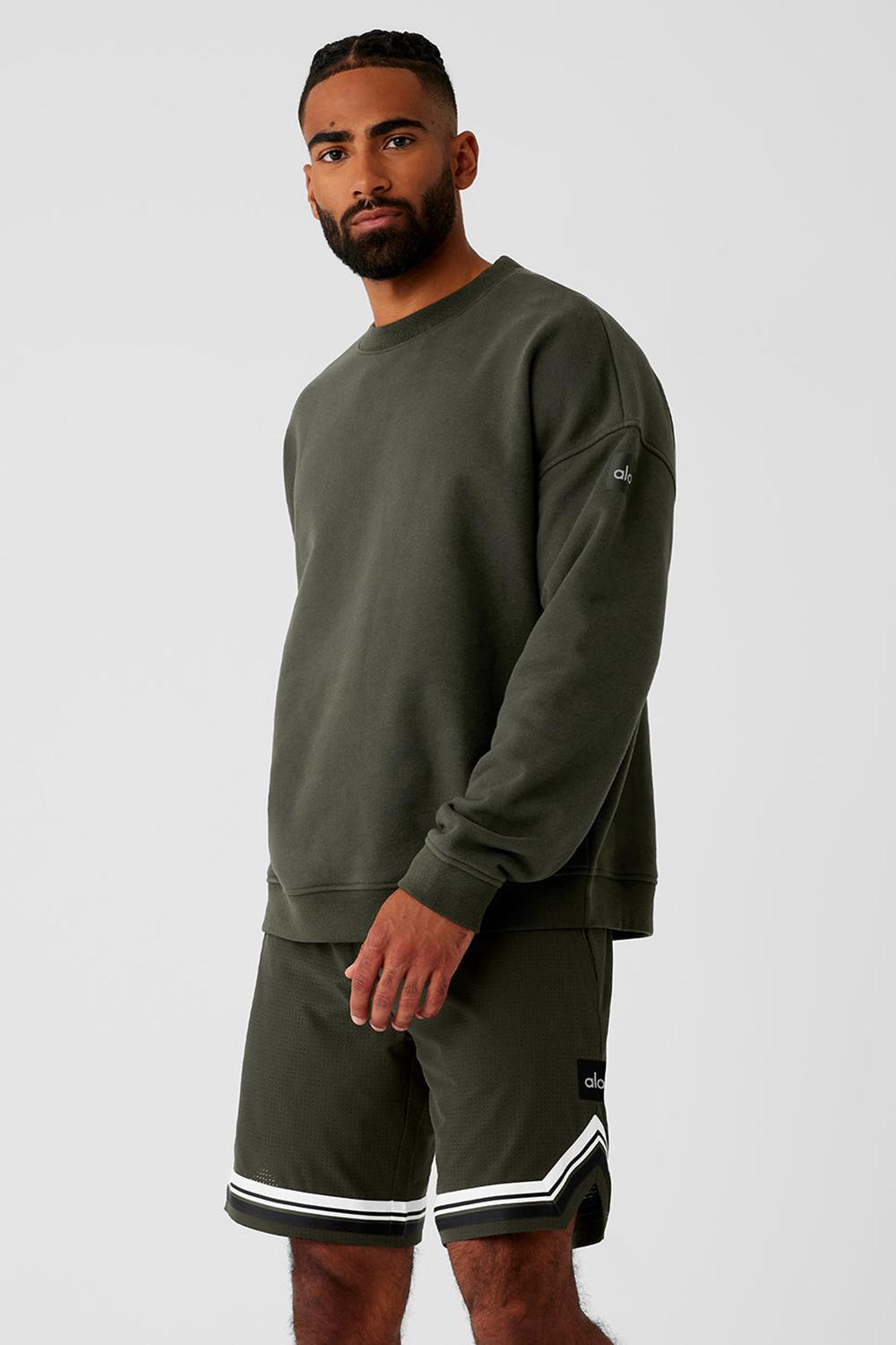 Alo Yoga Renown Heavy Weight Crew Neck Miesten Villapusero Vihreä | Suomi  2045-UOKVP