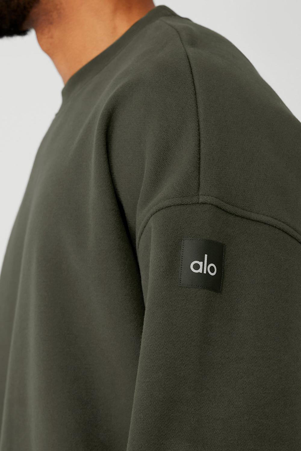 Alo Yoga Renown Heavy Weight Crew Neck Miesten Villapusero Vihreä | Suomi  2045-UOKVP
