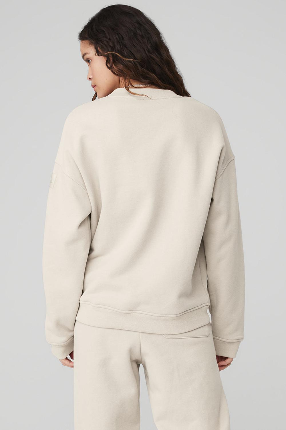 Alo Yoga Renown Heavy Weight Crew Neck Naisten Villapusero Bone | Suomi  7035-CQTOF