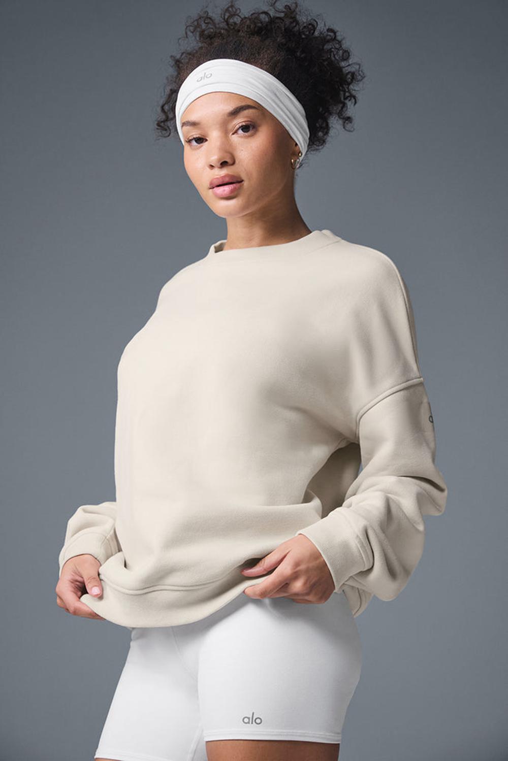 Alo Yoga Renown Heavy Weight Crew Neck Naisten Villapusero Bone | Suomi  7035-CQTOF