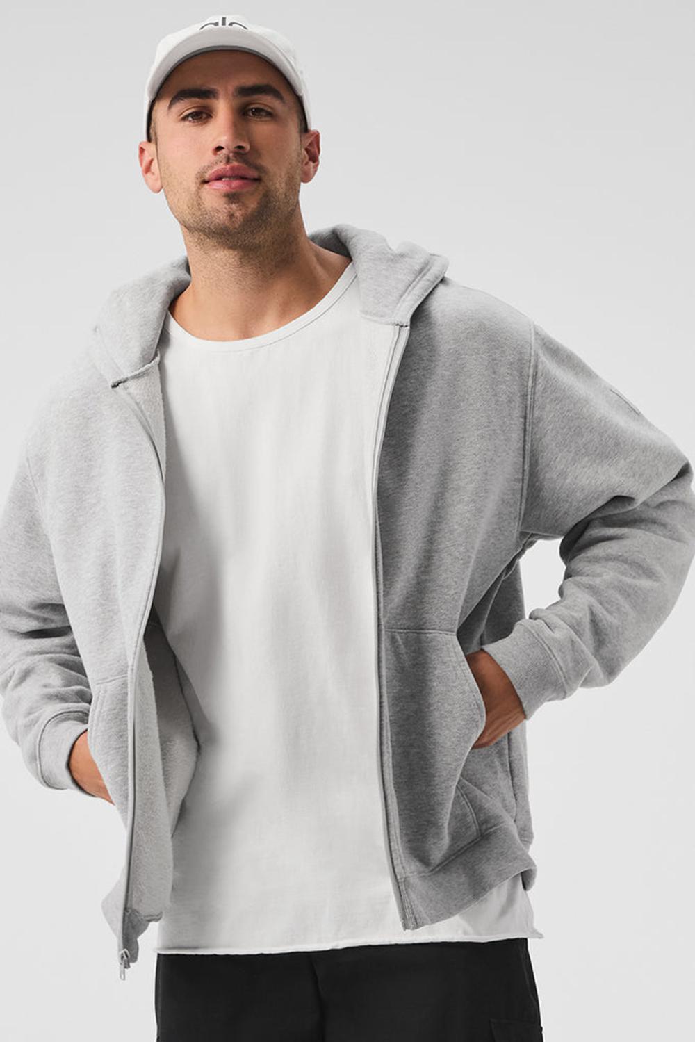Alo Yoga Renown Heavy Weight Full Zip Miesten Huppari Harmaat | Suomi  9751-NHTMW
