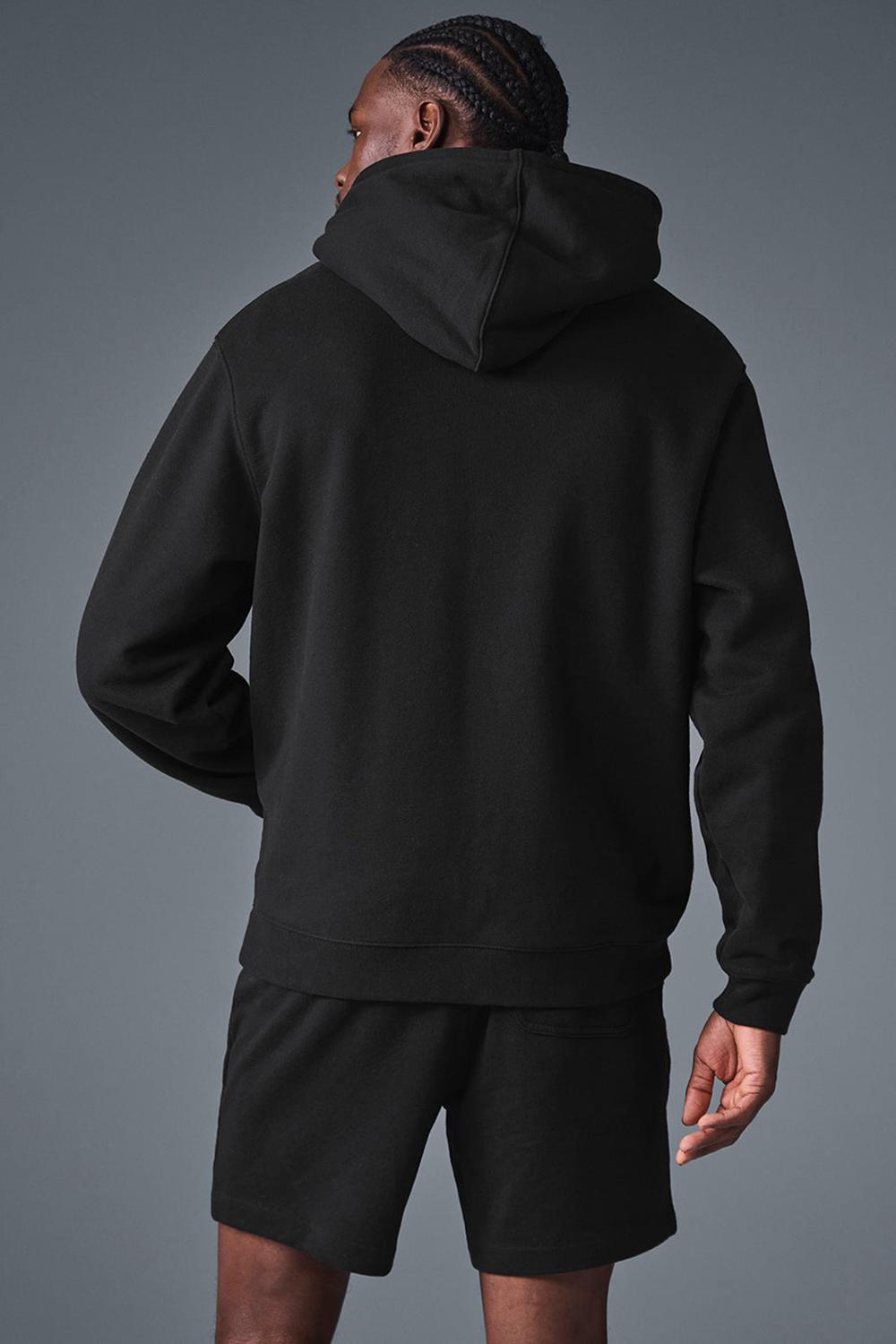 Alo Yoga Renown Heavy Weight Full Zip Miesten Huppari Mustat | Suomi  7180-XNKQU