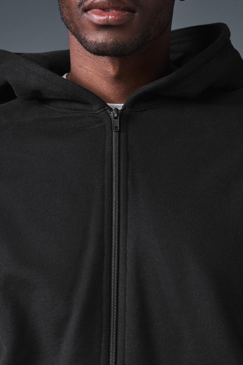 Alo Yoga Renown Heavy Weight Full Zip Miesten Huppari Mustat | Suomi  7180-XNKQU