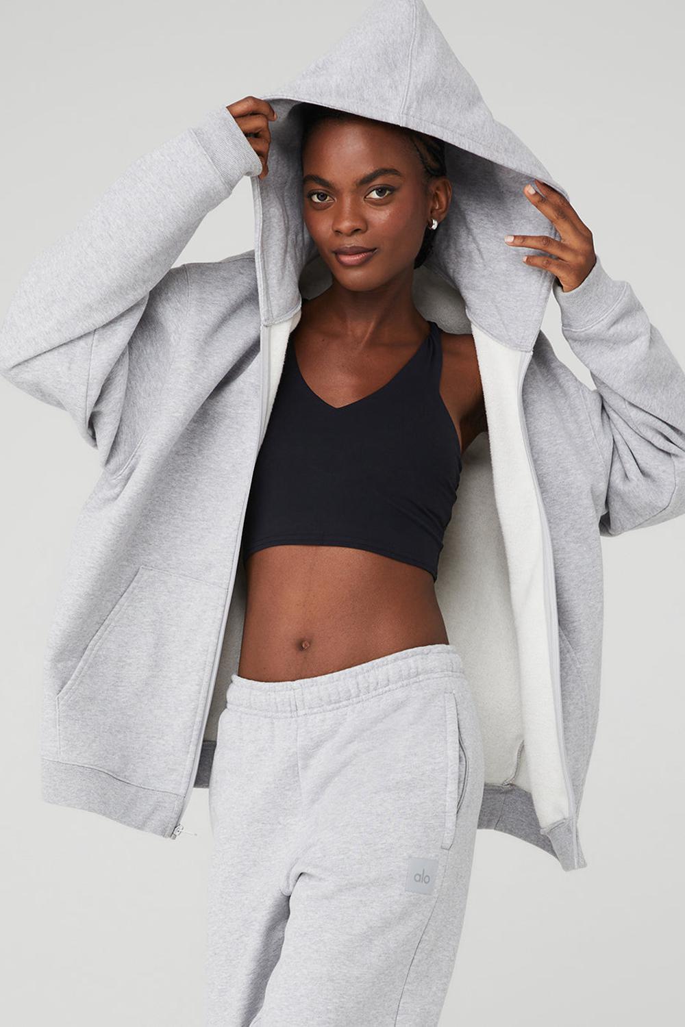 Alo Yoga Renown Heavy Weight Full Zip Naisten Huppari Harmaat | Suomi  5301-SYPIC