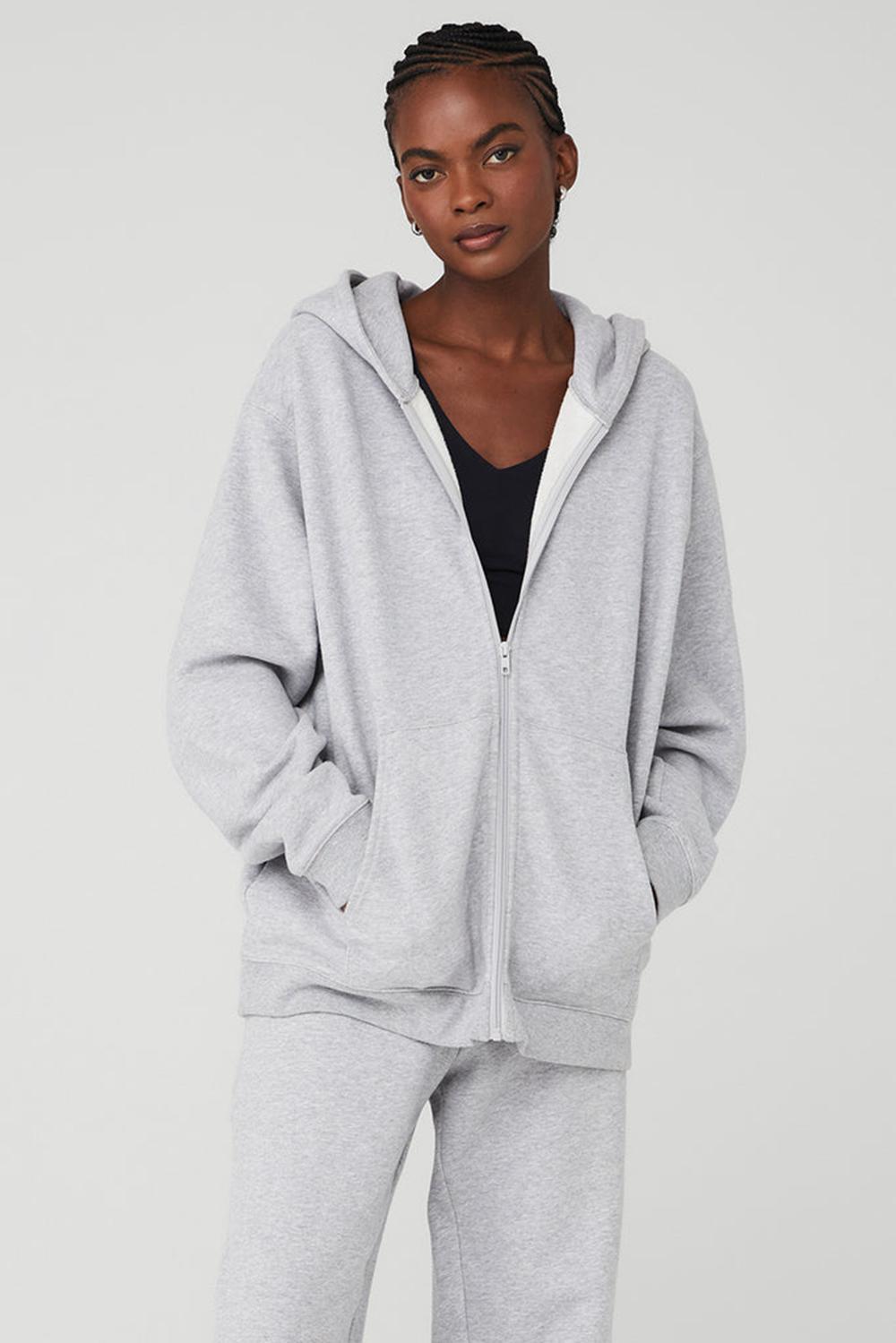 Alo Yoga Renown Heavy Weight Full Zip Naisten Huppari Harmaat | Suomi  5301-SYPIC