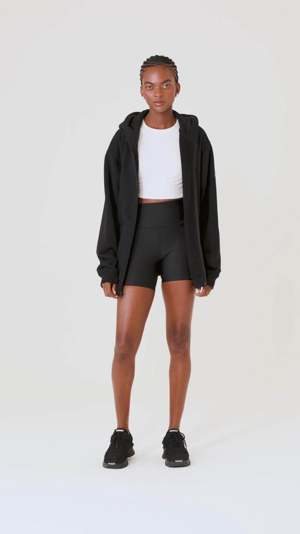 Alo Yoga Renown Heavy Weight Full Zip Naisten Huppari Mustat | Suomi  4975-WTNEY