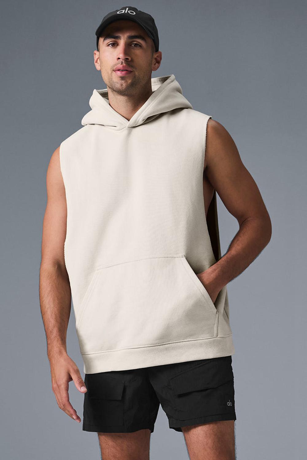 Alo Yoga Renown Sleeveless Miesten Huppari Bone | Suomi  2105-LQCNJ