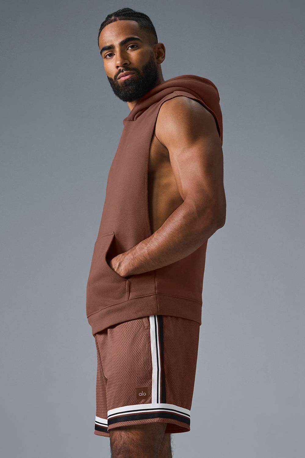 Alo Yoga Renown Sleeveless Miesten Huppari Chestnut | Suomi  7056-WPTDO