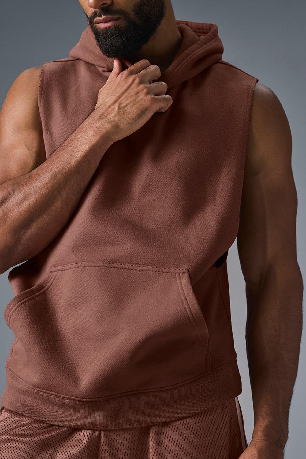Alo Yoga Renown Sleeveless Miesten Huppari Chestnut | Suomi  7056-WPTDO