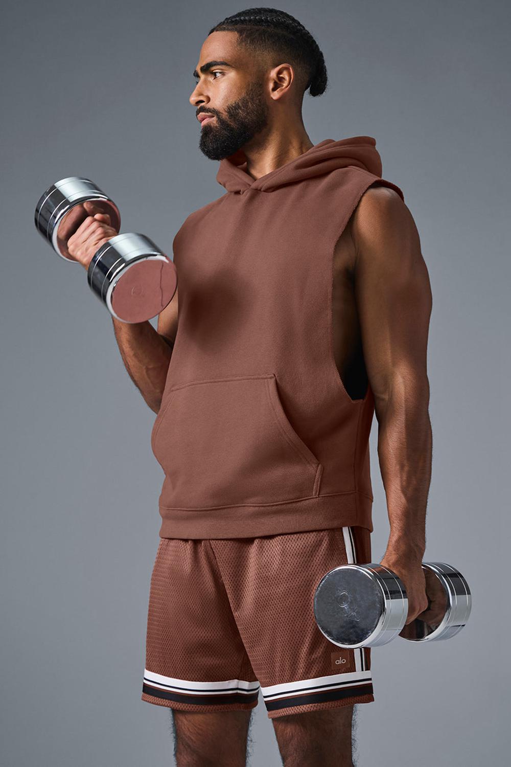 Alo Yoga Renown Sleeveless Miesten Huppari Chestnut | Suomi  7056-WPTDO