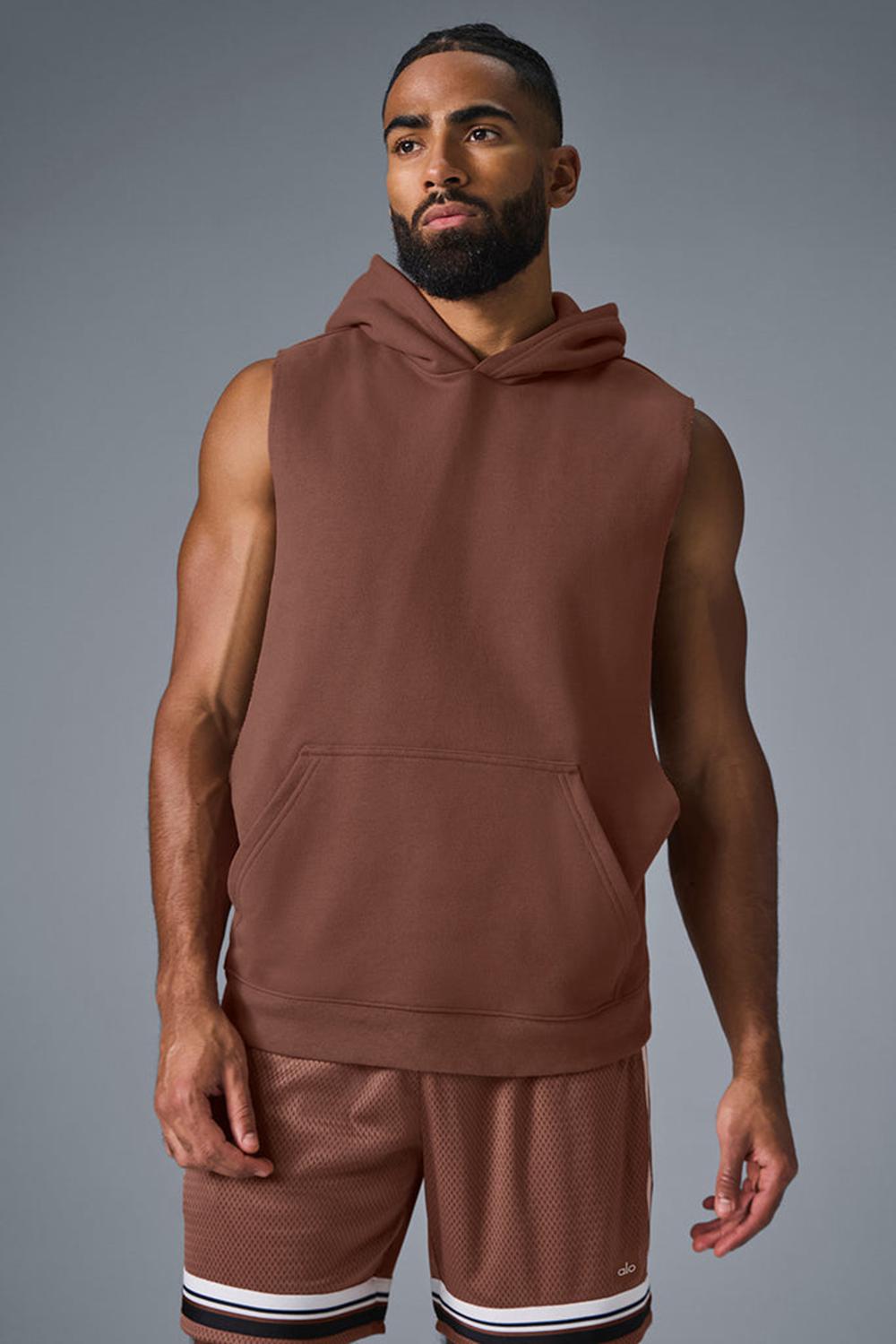 Alo Yoga Renown Sleeveless Miesten Huppari Chestnut | Suomi  7056-WPTDO