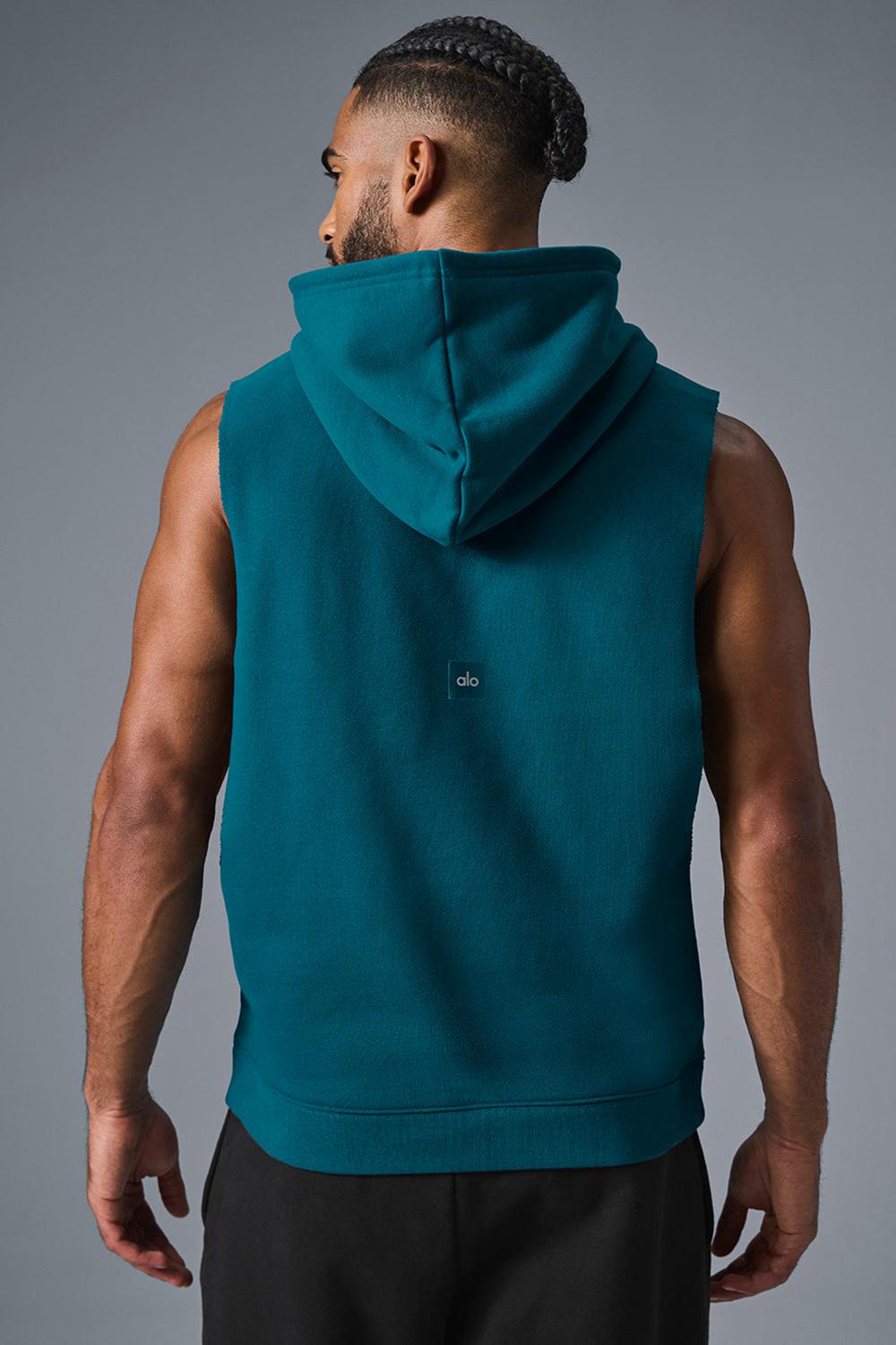 Alo Yoga Renown Sleeveless Miesten Huppari Oceanic Teal | Suomi  0278-YPGSK