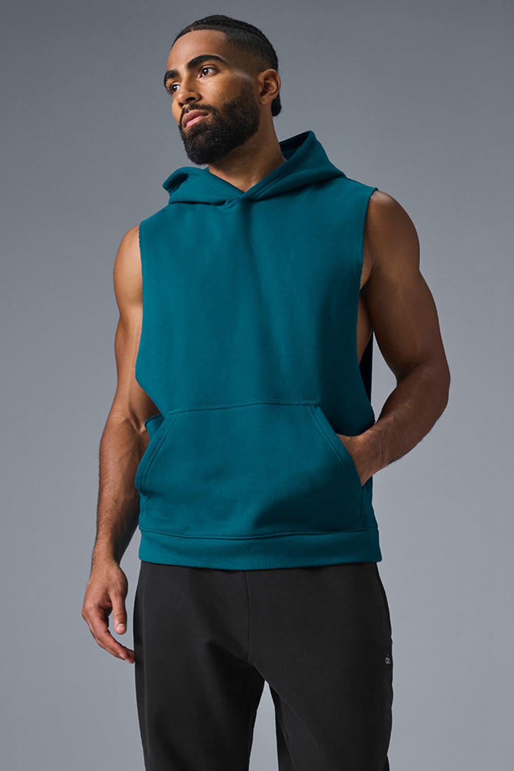 Alo Yoga Renown Sleeveless Miesten Huppari Oceanic Teal | Suomi  0278-YPGSK