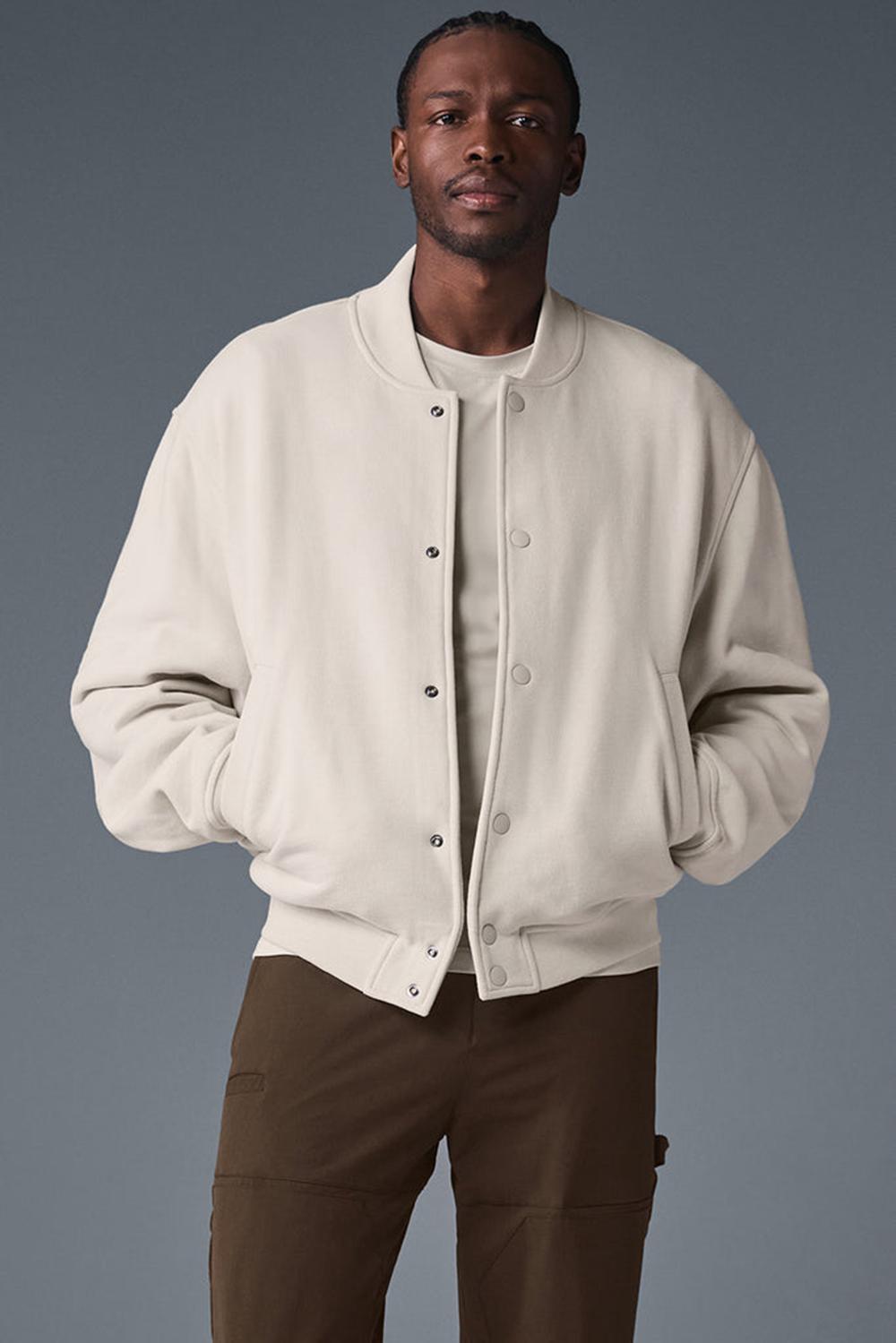 Alo Yoga Renown Varsity Miesten Takit Bone | Suomi  5146-DRNYP