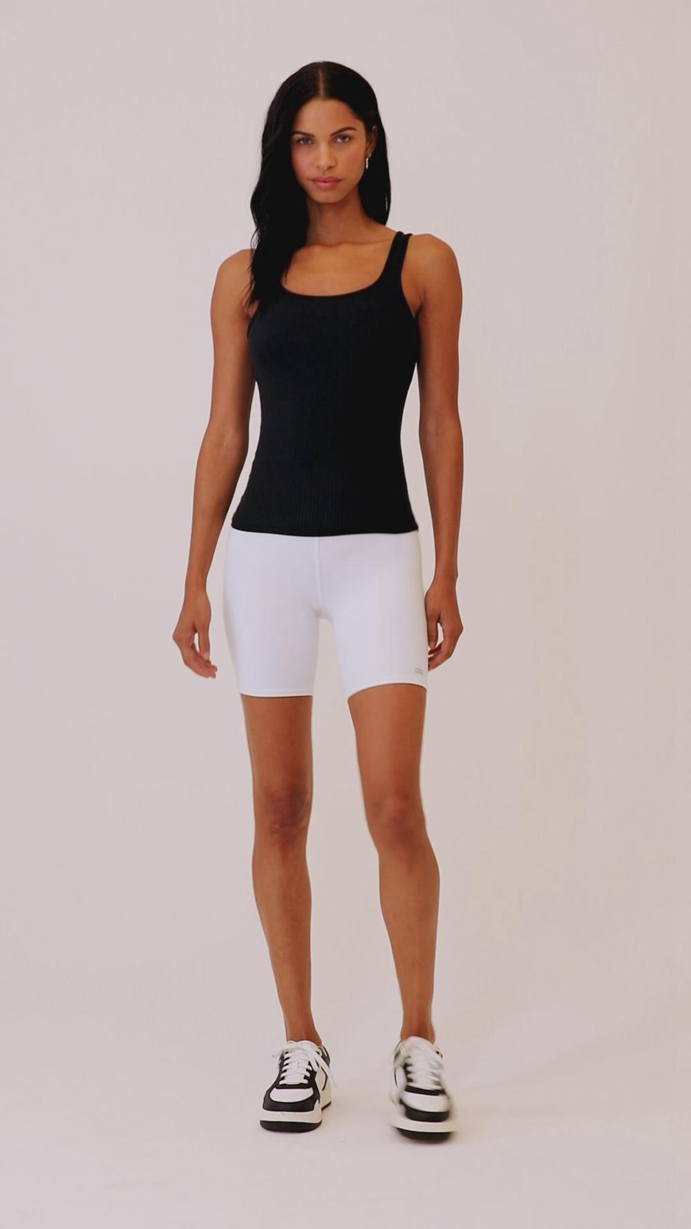 Alo Yoga Ribbed Sea Coast Scoop Neck Naisten Juoksupaidat Valkoinen | Suomi  7946-RDSHW