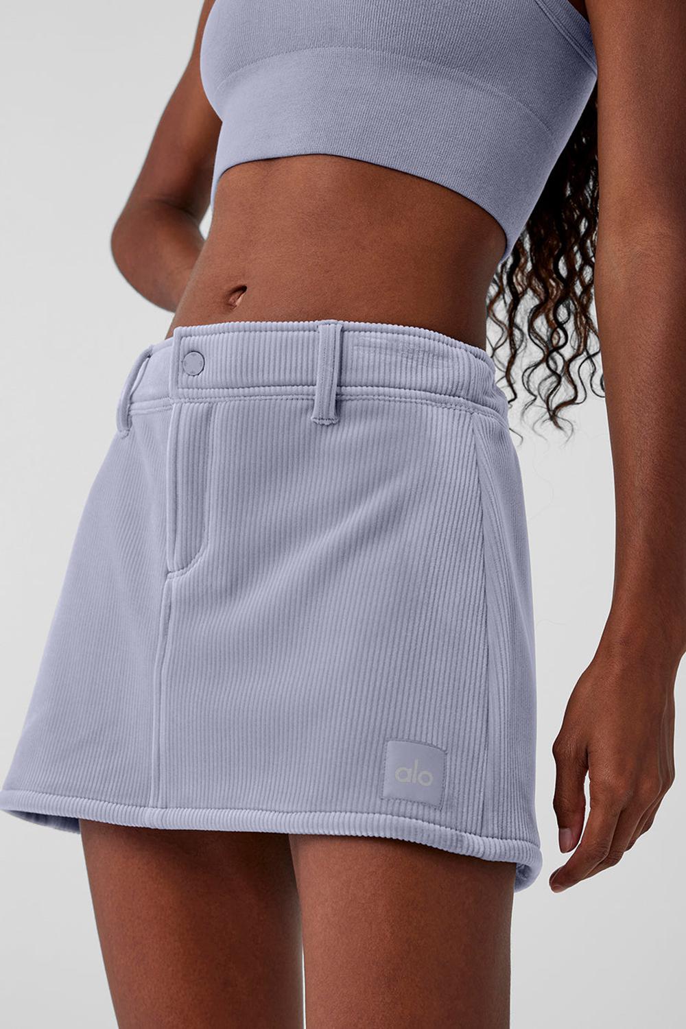 Alo Yoga Ribbed Velour Baller Mini Naisten Hameet Fog | Suomi  9435-LTIXM