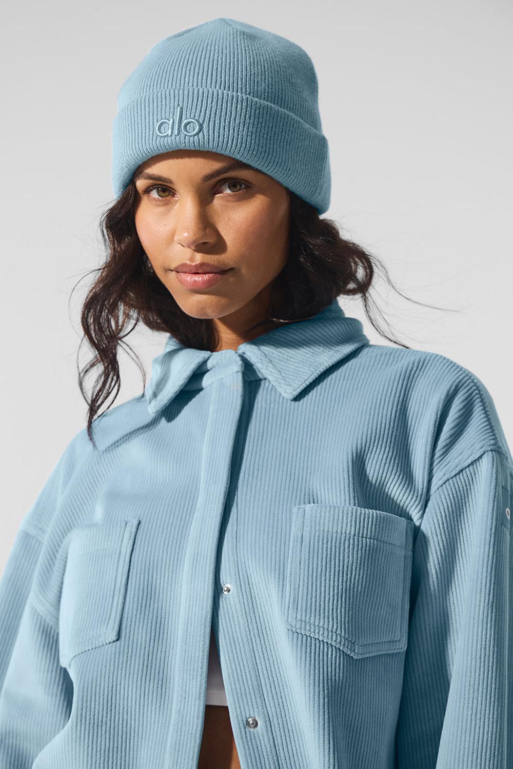 Alo Yoga Ribbed Velour Mountain Side Shacket Naisten Takit Sininen | Suomi  8703-KNIDP