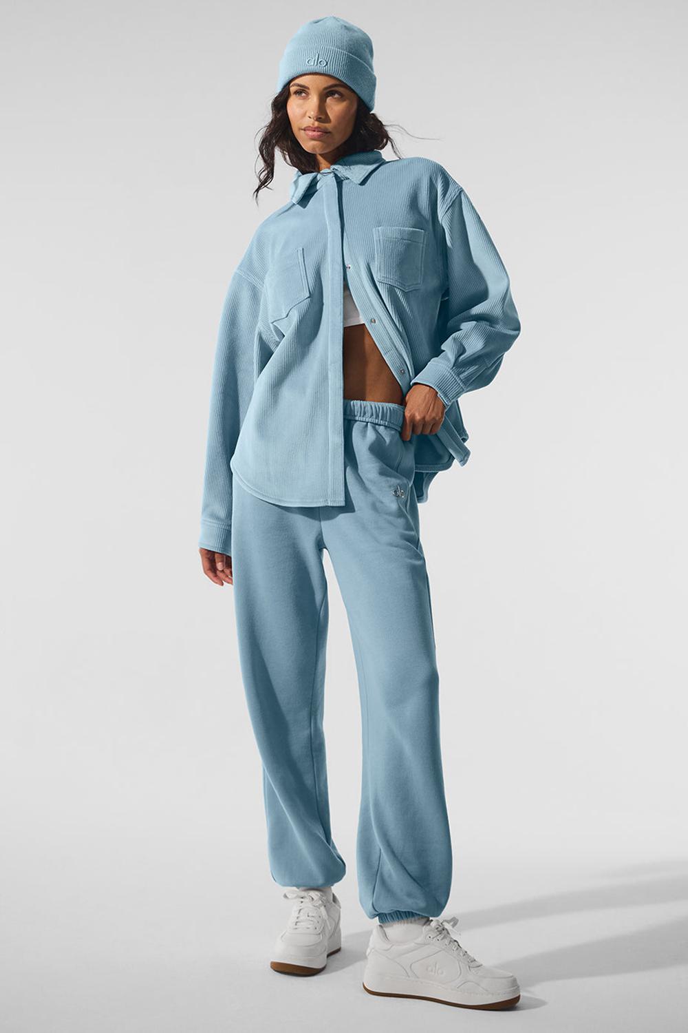 Alo Yoga Ribbed Velour Mountain Side Shacket Naisten Takit Sininen | Suomi  8703-KNIDP