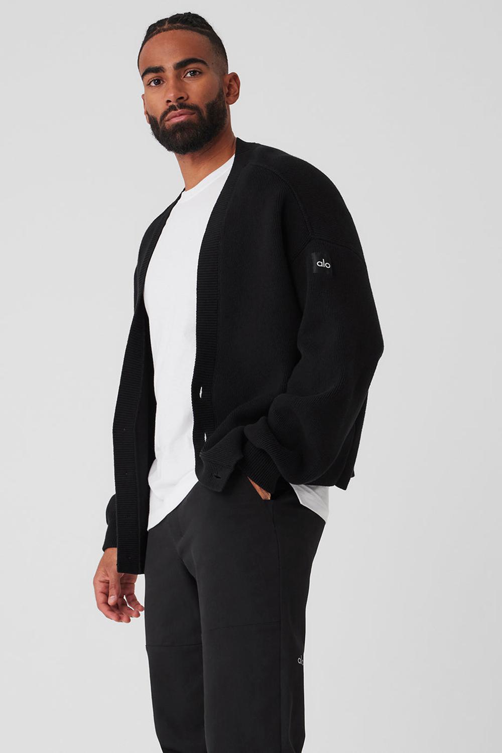 Alo Yoga Scholar Cardigan Miesten Neulepuserot Mustat | Suomi  2079-EJBWH