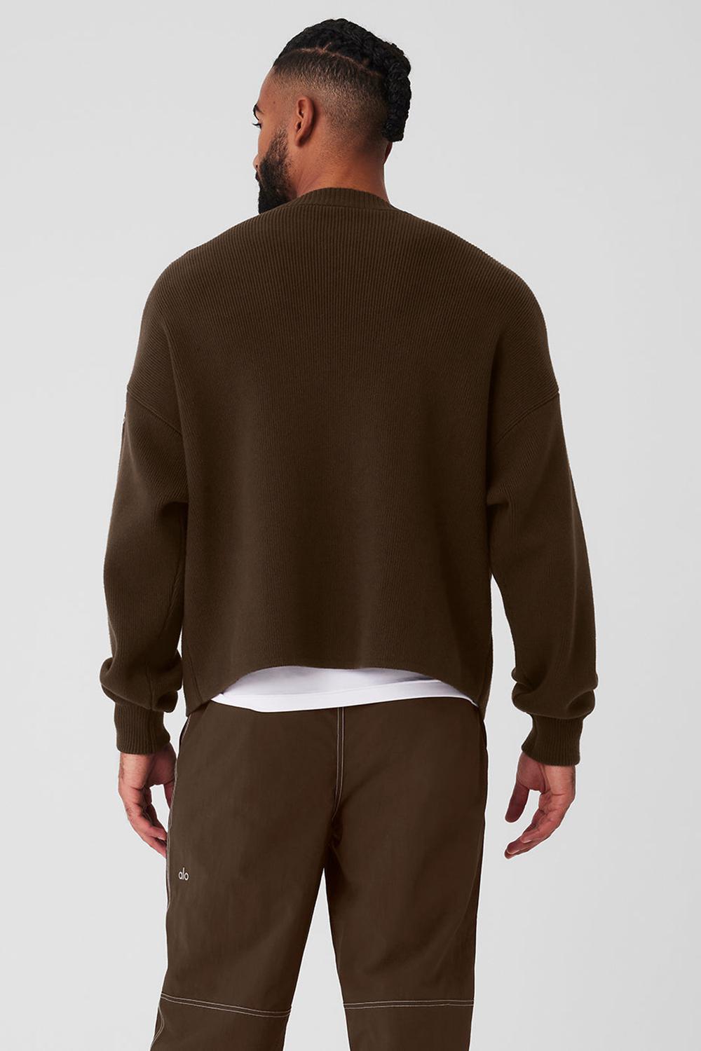 Alo Yoga Scholar Cardigan Miesten Neulepuserot Espresso | Suomi  8650-QAPJK