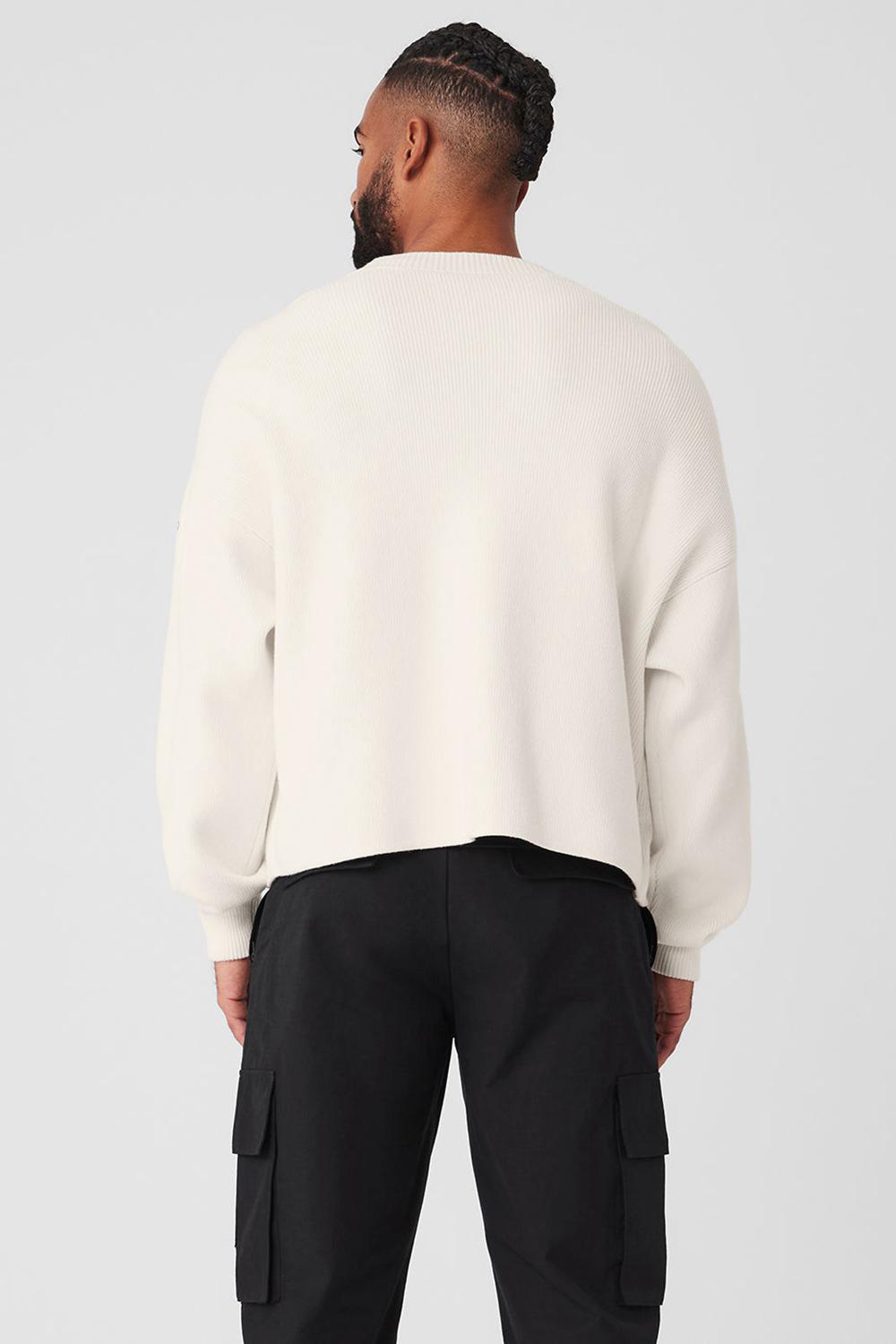 Alo Yoga Scholar Cardigan Miesten Neulepuserot Ivory | Suomi  6174-NLEGM