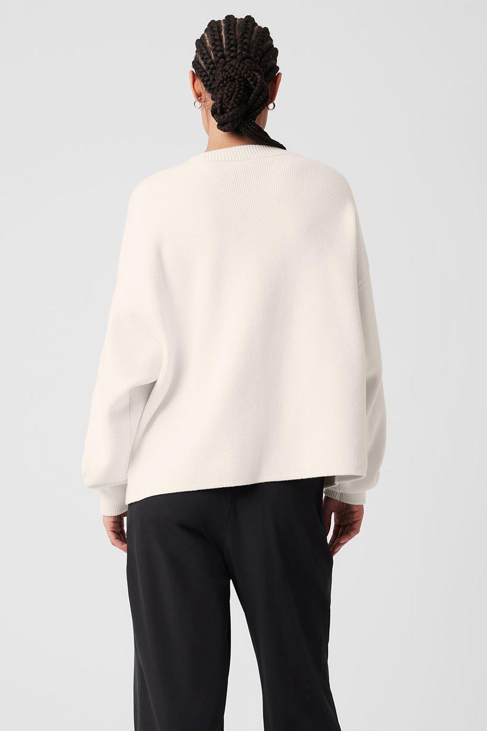 Alo Yoga Scholar Cardigan Naisten Neulepuserot Ivory | Suomi  8746-PIUQB