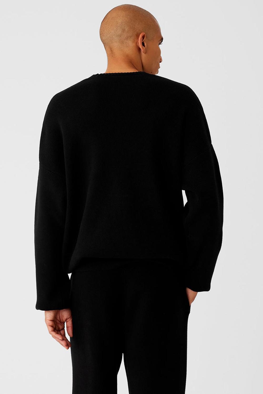 Alo Yoga Scholar Crew Neck Miesten Neulepuserot Mustat | Suomi  7169-GMYQI
