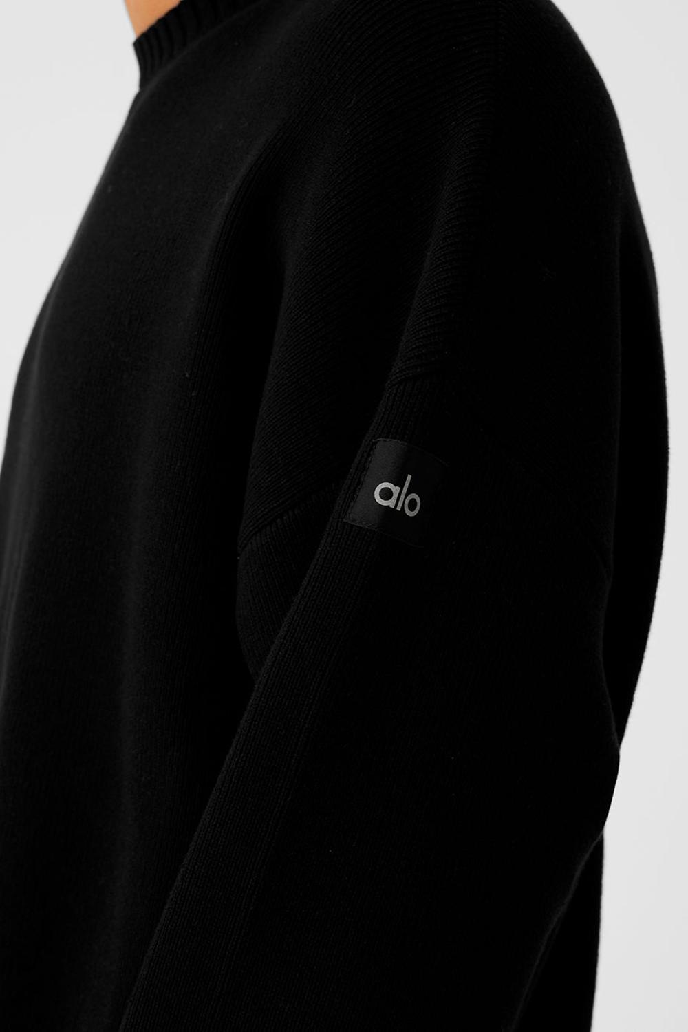 Alo Yoga Scholar Crew Neck Miesten Neulepuserot Mustat | Suomi  7169-GMYQI
