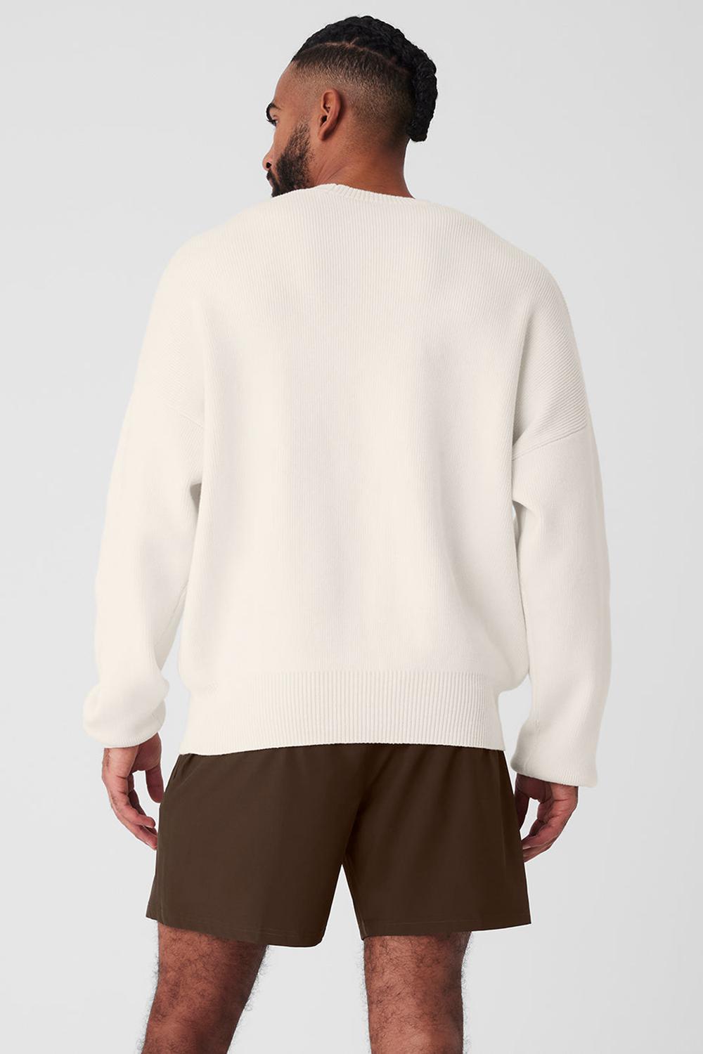 Alo Yoga Scholar Crew Neck Miesten Neulepuserot Ivory | Suomi  1623-EQPMX