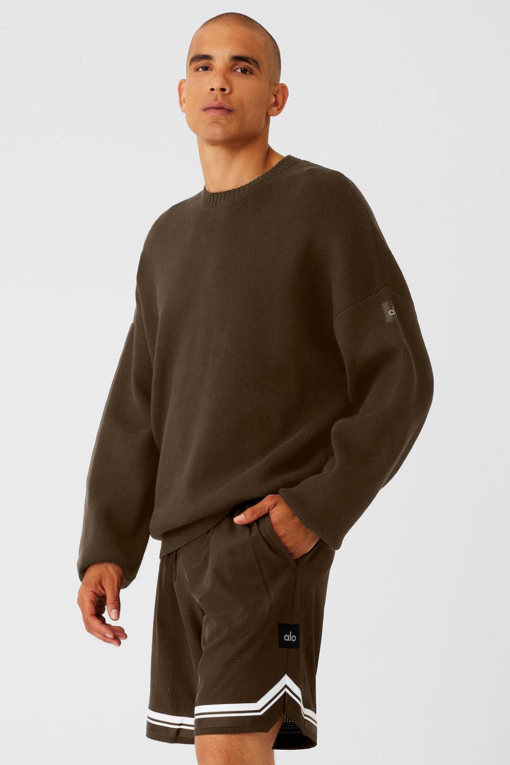 Alo Yoga Scholar Crew Neck Miesten Neulepuserot Espresso | Suomi  0759-TUZIL