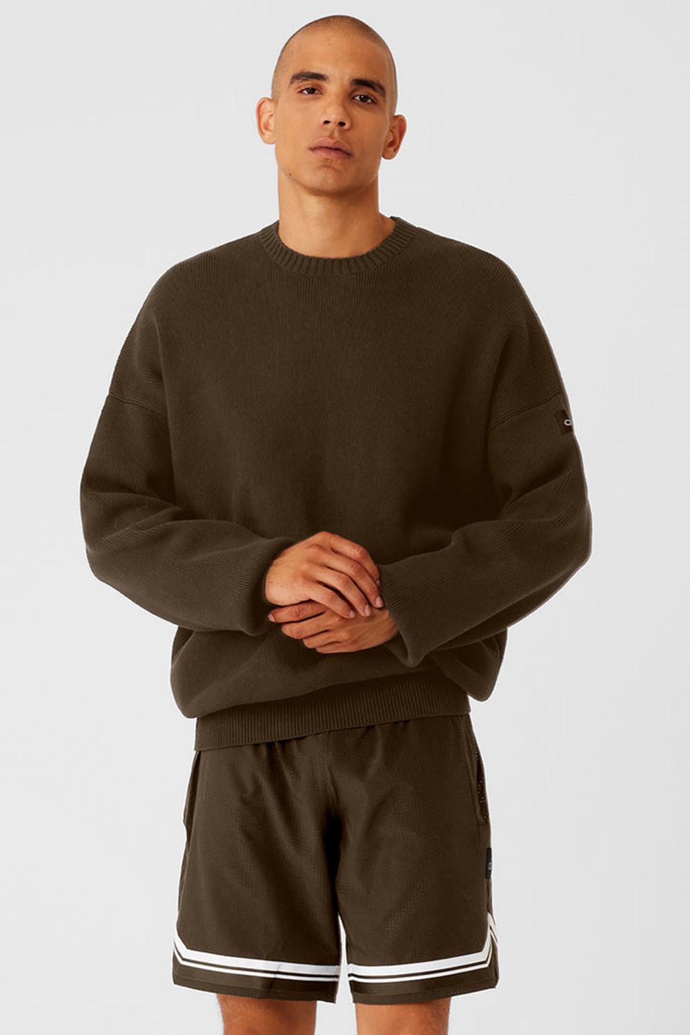 Alo Yoga Scholar Crew Neck Miesten Neulepuserot Espresso | Suomi  0759-TUZIL