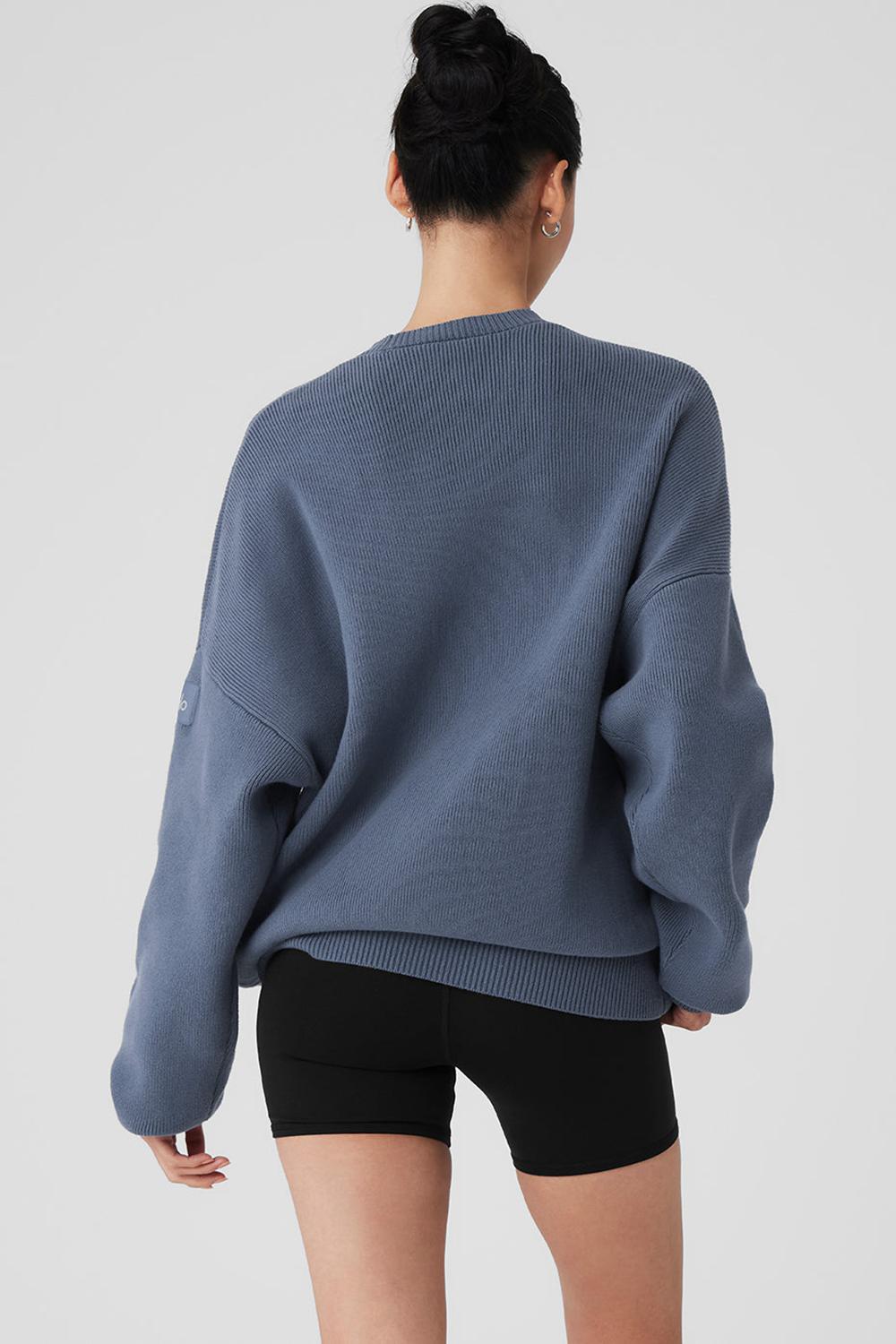 Alo Yoga Scholar Crew Neck Naisten Neulepuserot Bluestone | Suomi  3087-QIYDL