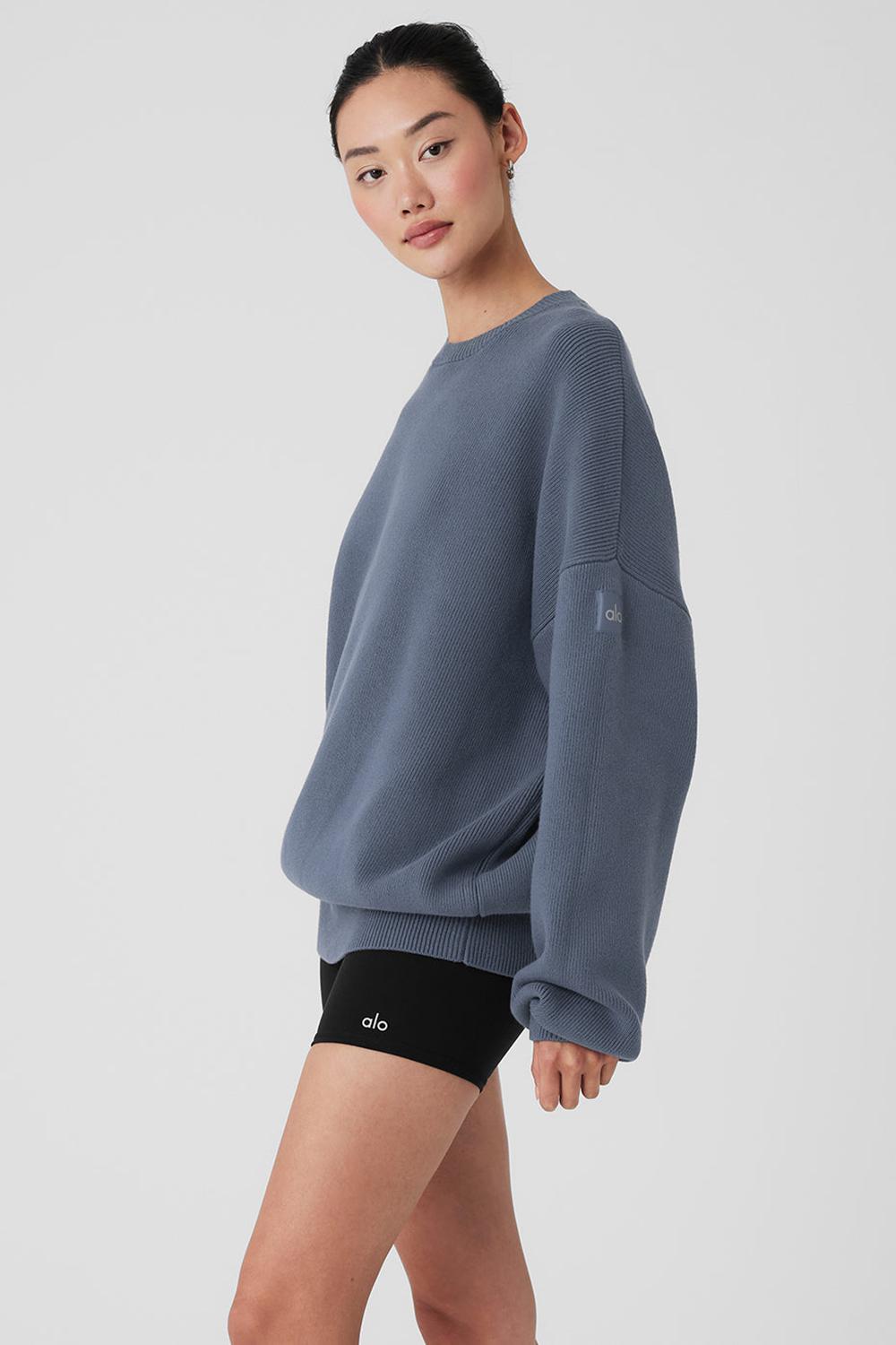 Alo Yoga Scholar Crew Neck Naisten Neulepuserot Bluestone | Suomi  3087-QIYDL