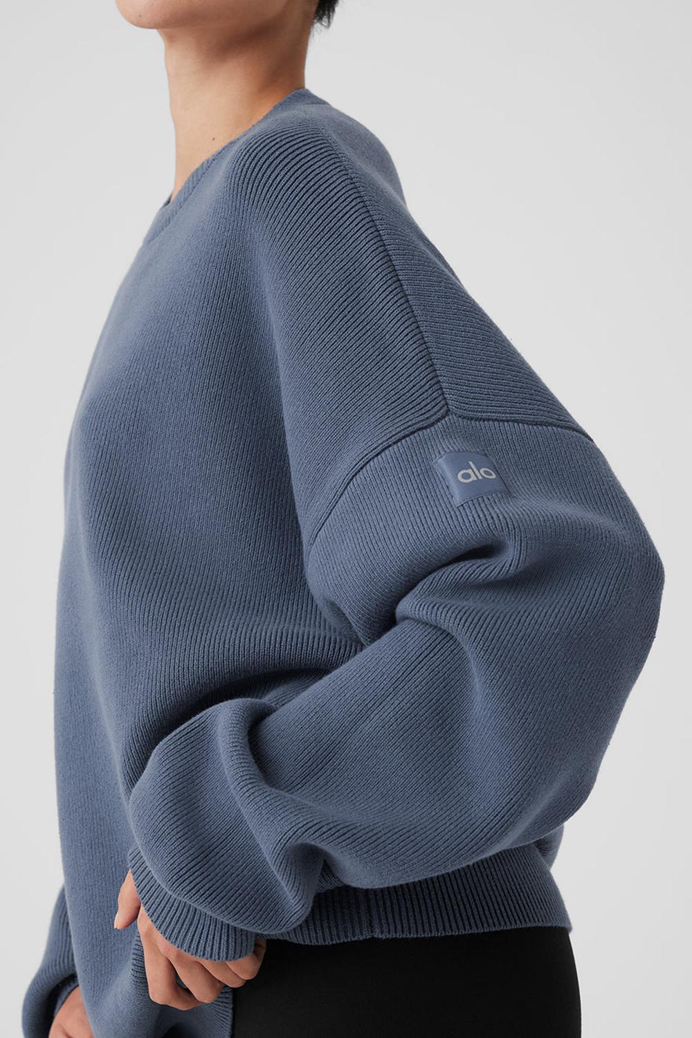 Alo Yoga Scholar Crew Neck Naisten Neulepuserot Bluestone | Suomi  3087-QIYDL