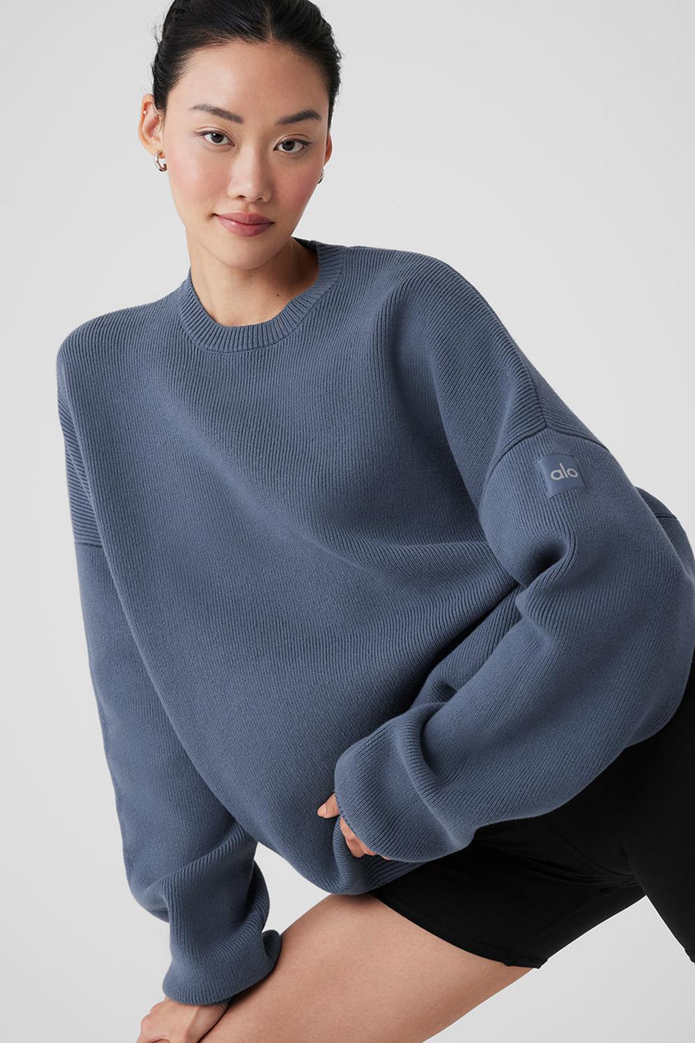 Alo Yoga Scholar Crew Neck Naisten Neulepuserot Bluestone | Suomi  3087-QIYDL