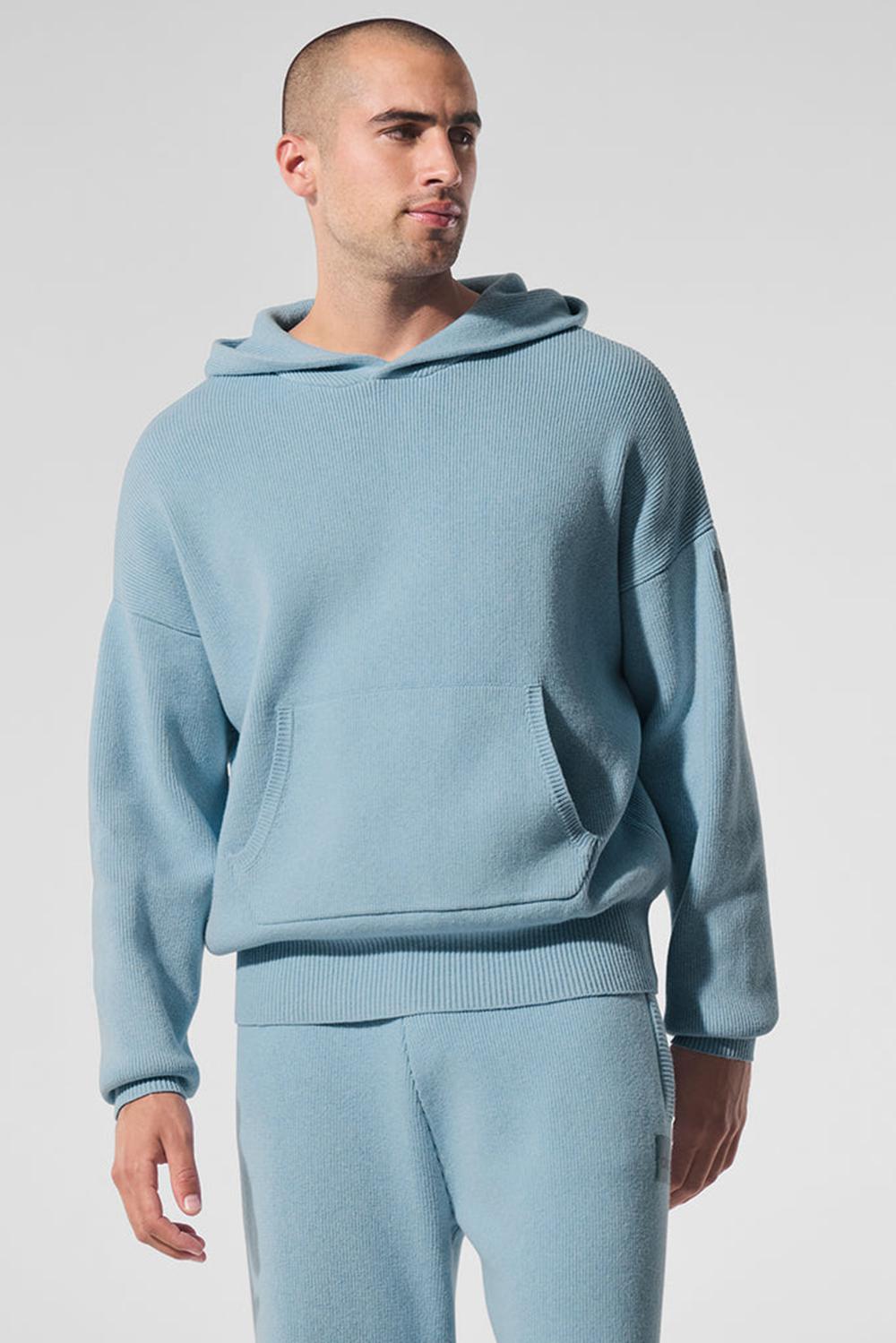 Alo Yoga Scholar Hooded Miesten Neulepuserot Sininen | Suomi  8617-GTLNA