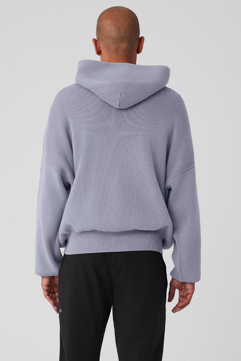 Alo Yoga Scholar Hooded Miesten Neulepuserot Fog | Suomi  9135-CWMLA