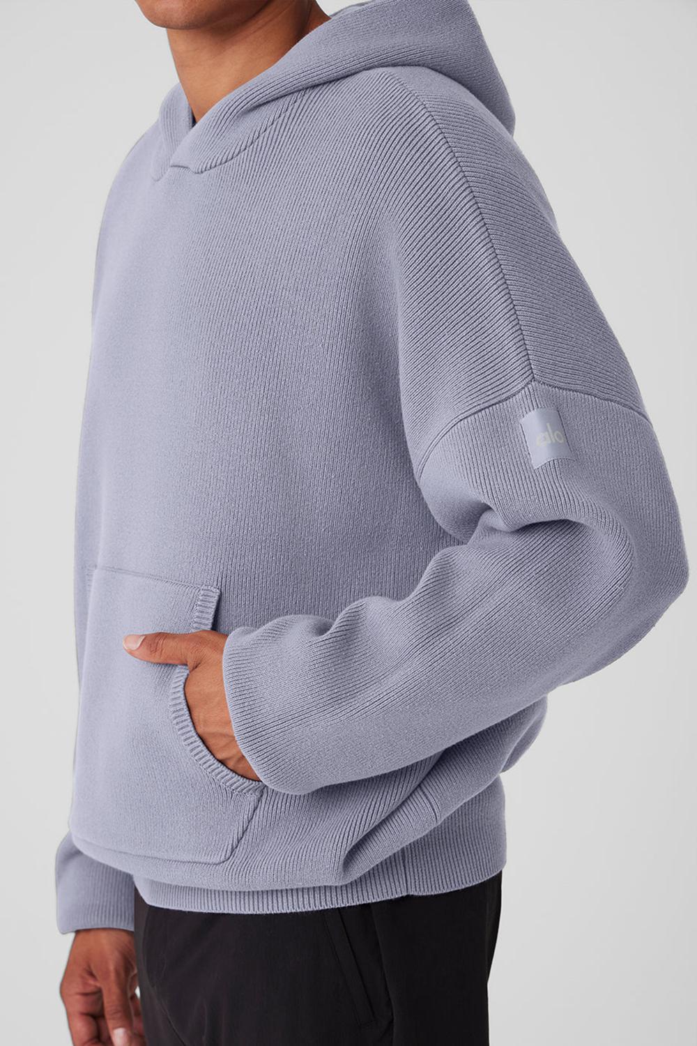 Alo Yoga Scholar Hooded Miesten Neulepuserot Fog | Suomi  9135-CWMLA