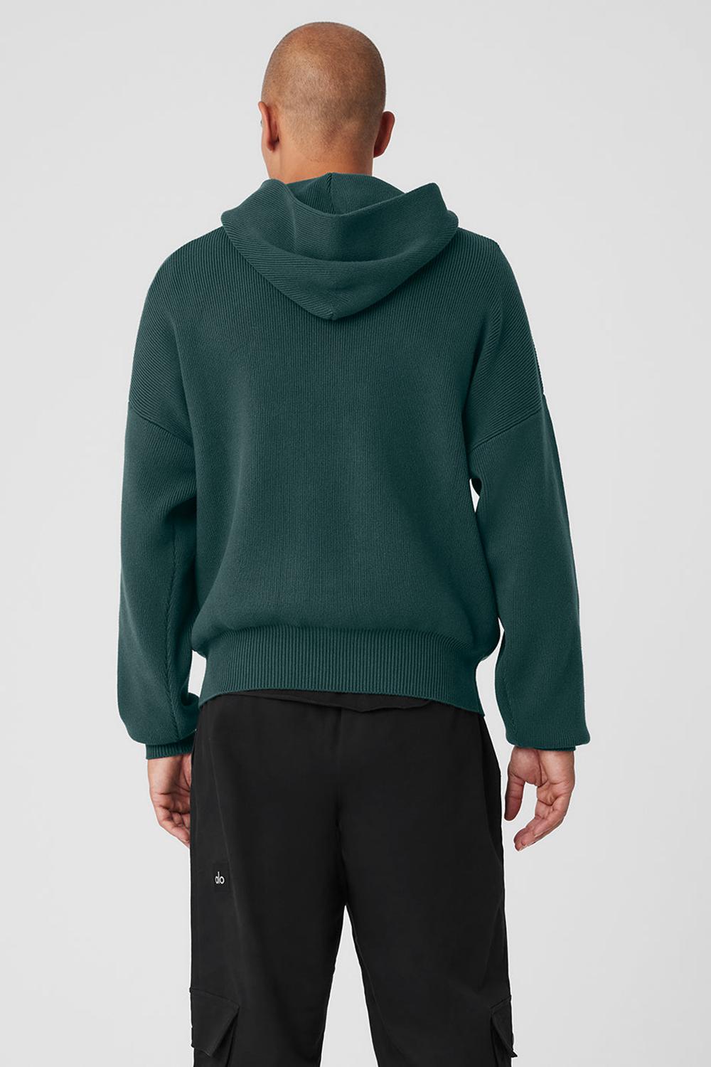 Alo Yoga Scholar Hooded Miesten Neulepuserot Vihreä | Suomi  3927-YWMVA