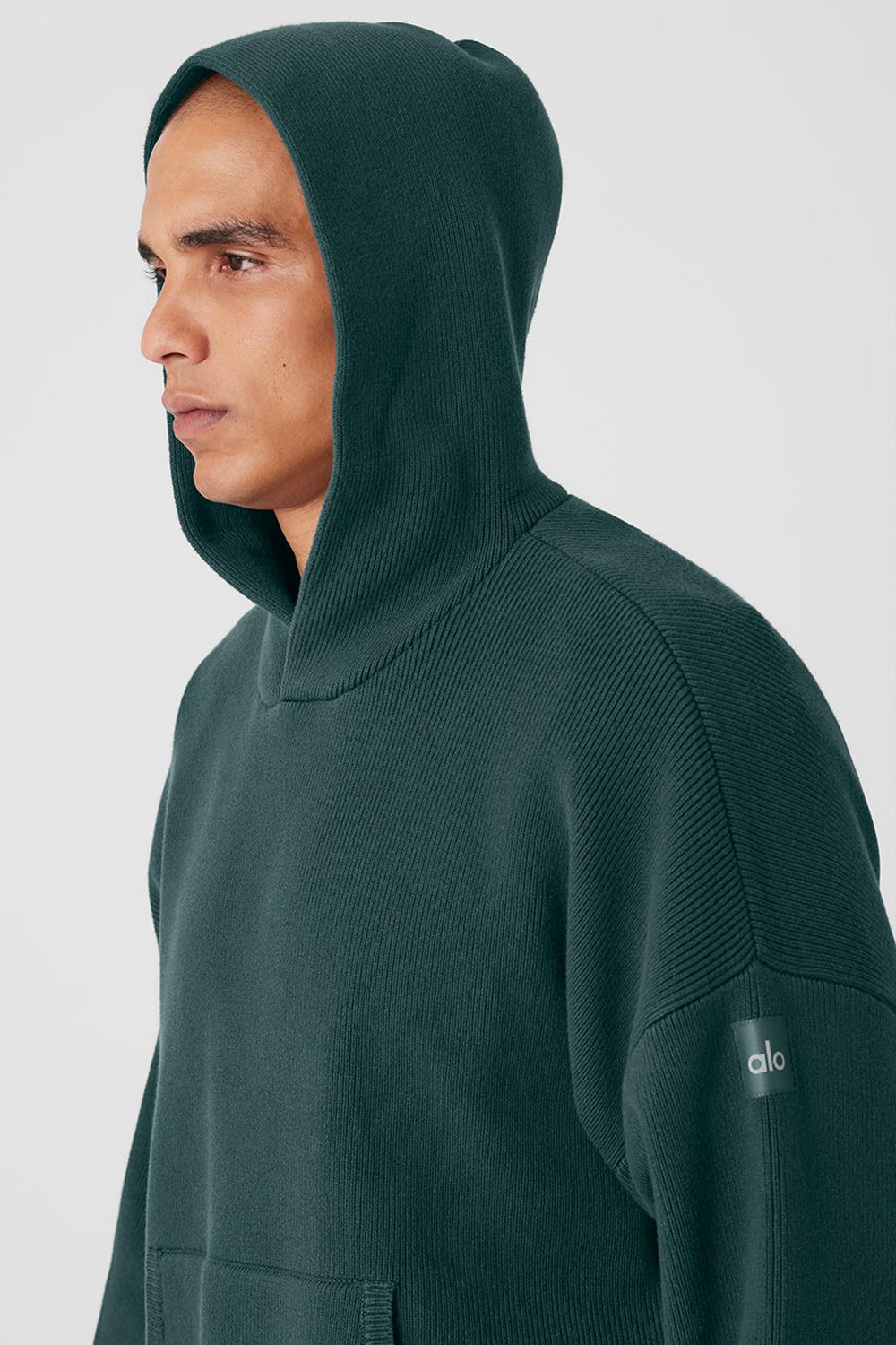 Alo Yoga Scholar Hooded Miesten Neulepuserot Vihreä | Suomi  3927-YWMVA